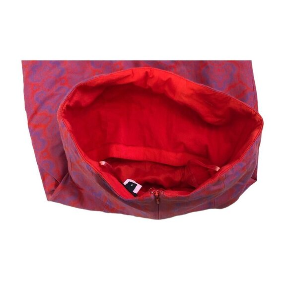 J.Crew Ella Dress In Medallion Paisley Print Size 4 Strapless Red / Purple Zip - Picture 5 of 9